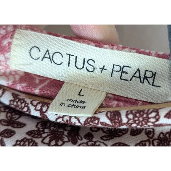 Cactus + Pearl Women size L Mix Stripe Knit Maxi Dress Slits Cottagecore Hippie - Picture 9 of 13